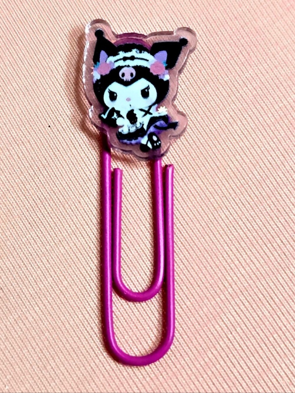 Kuromi Decorated Pink Paper Clips Metal Clip Set Of 6 - Picture 8 of 9